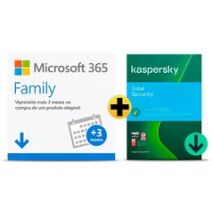 Microsoft 365 Family (15 meses): + Kaspersky Antivírus  (12 meses)