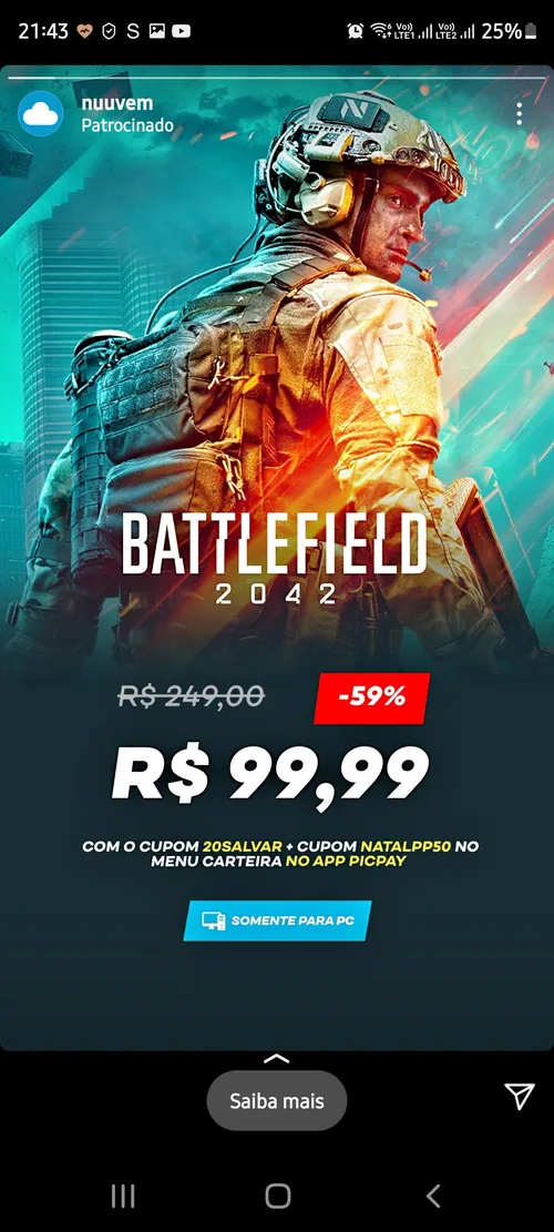 Imagem na descrição da promoção