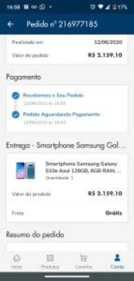 Smartphone Samsung Galaxy S10e Azul 128GB, 6GB RAM - R$2159