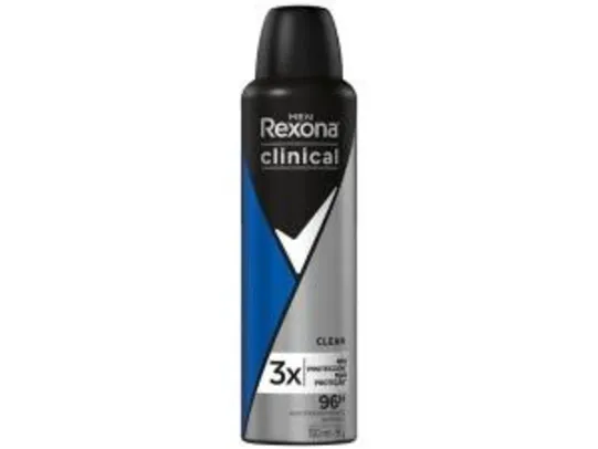 [APP + CUPOM] LEVE 3 PAGUE 2 - Desodorante Rexona Clinical Clean Aerossol - Antitranspirante Masculino 150ml