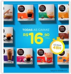 Todas as bebidas Dolce Gusto (exceto Starbucks) por R$ 17