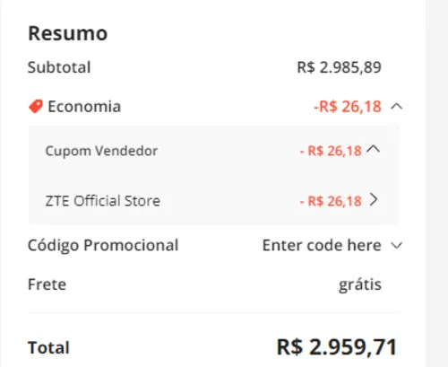 Imagem na descrição da promoção