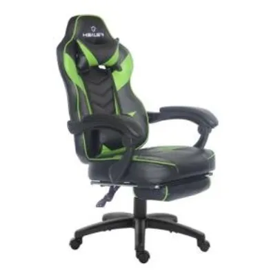 [Com Ame R$635] Cadeira gamer reclinável com apoio de pés Alien Healer TM Preto/Verde