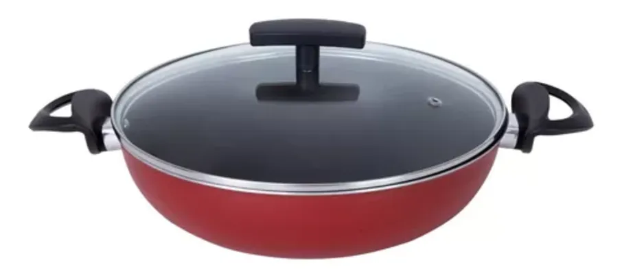 Frigideira Panela Paella Caçarola Wok Antiaderente 28 Cm