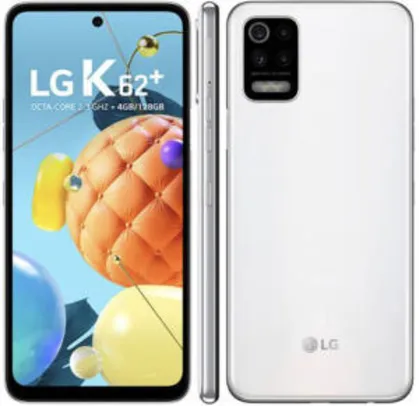 Smartphone LG K62+ Branco 128GB, Tela de 6.59”, Câmera Traseira Quádrupla, Android 10, Inteligência Artificial Processador Octa-Core R$1.376
