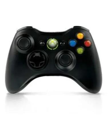 Controle Xbox 360 sem fio Preto por R$ 70