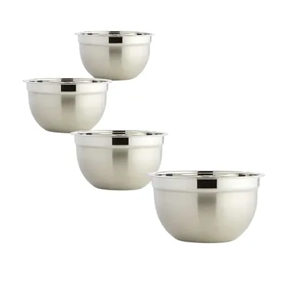 4 Tigelas Bowl Aço Inox Funda Multiuso Medidora P M G Gg