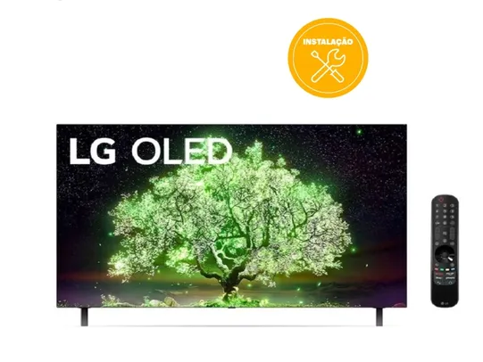 Smart TV LG 55" 4K OLED55A1 Dolby Vision IQ Dolby Atmos Inteligência Artificial ThinQ AI Google Alexa