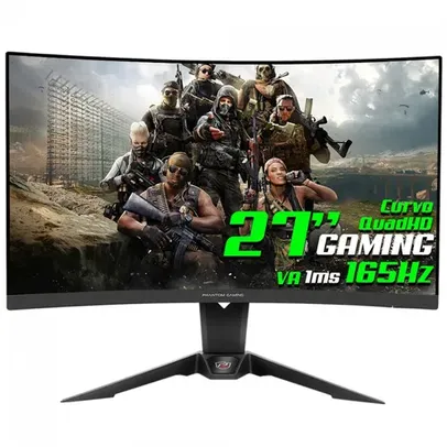 Monitor Gamer ASRock Phantom Gaming, 27 Pol, Curvo, VA, QHD, 1ms, 165Hz, 110% sRGB, FreeSync Premium, HDMI/DP, PG27Q15R2A