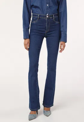 Calça Jeans Sawary Bootcut Lisa Azul-Marinho