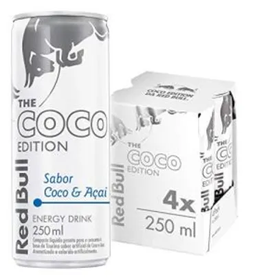 Energético Red Bull Energy Drink, Coco e Açaí, 250 Ml (4 Latas) | R$22