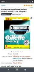 (PRIME) Gillette Mach3 leve 08 pague 06. R$39