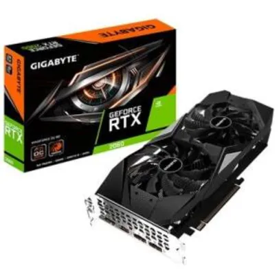 Placa de Vídeo Gigabyte NVIDIA GeForce RTX 2060 Windforce OC, 6GB, GDDR6 | R$2.000