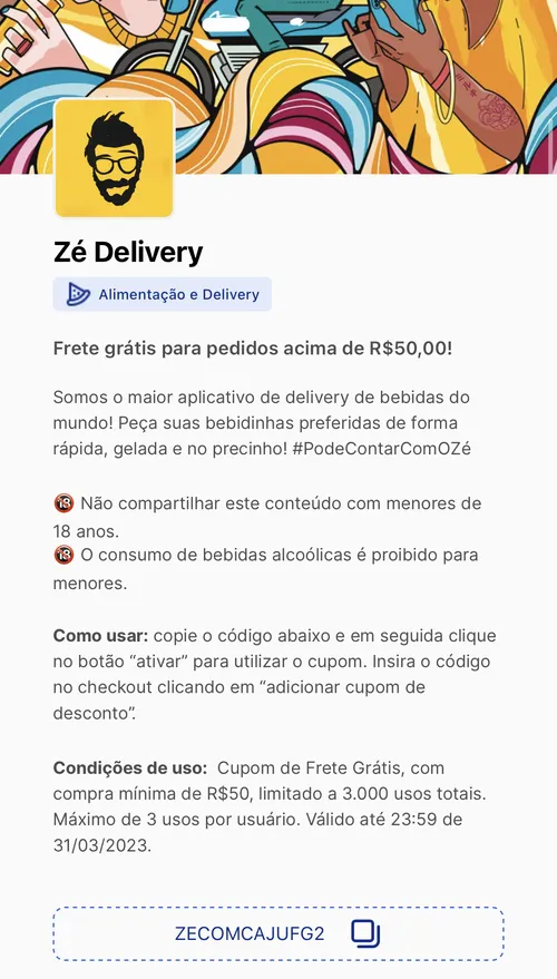 Imagem na descrição da promoção