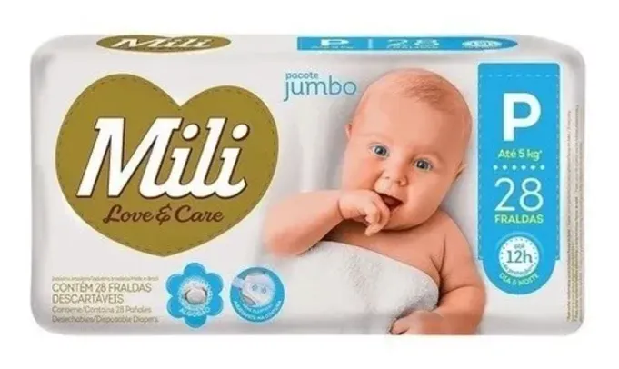 Fralda Infantil Love Care Jumbo 28 Unidades P Mili (R$ 0,35 centavos a tira) 