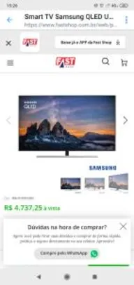 Smart TV Samsung QLED UHD 4K 55" com Pontos Quânticos, Direct Full Array 8x e Wi-Fi - QN55Q80RAGXZD
