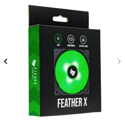 Ventoinha Pichau Gaming Feather X Led Verde, PG-FX120-GREEN