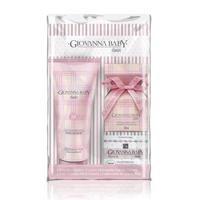 Loção Hidratante Giovanna Baby Classic 200ml + Colonia Giovanna Baby Classic 20ml+ Sabonete Giovanna Baby Classic Moments 90g