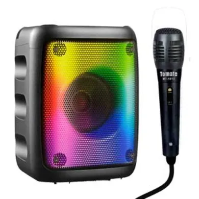 Caixinha Karaokê Infantil com Microfone Bluetooth Super LEDs - Grasep