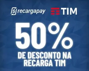 50% OFF primeira recarga no RecargaPay ate 13/11/18! Sao ate RS15 de desconto. Acesse o link, baixe o app e use o cupom 50TIM