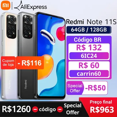 global Version Xiaomi Redmi Note 11s Phone 6ram 128gb Helio G96 6.43