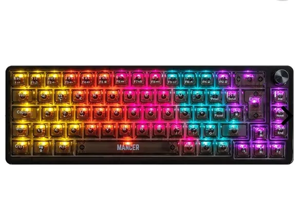 Teclado Mecanico Gamer Mancer Black Ghost, Rainbow, Switch Huano Vermelho, Preto, MCR-BKG-RBW01