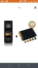 (Cartão + AME R$258,30) Cafeteira Nespresso Essenza Mini Preta 110V + 50 cápsulas de café