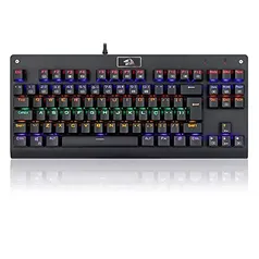 Teclado Mecânico Redragon Dark Avenger Preto Iluminação Rainbow Switch Marrom K568R