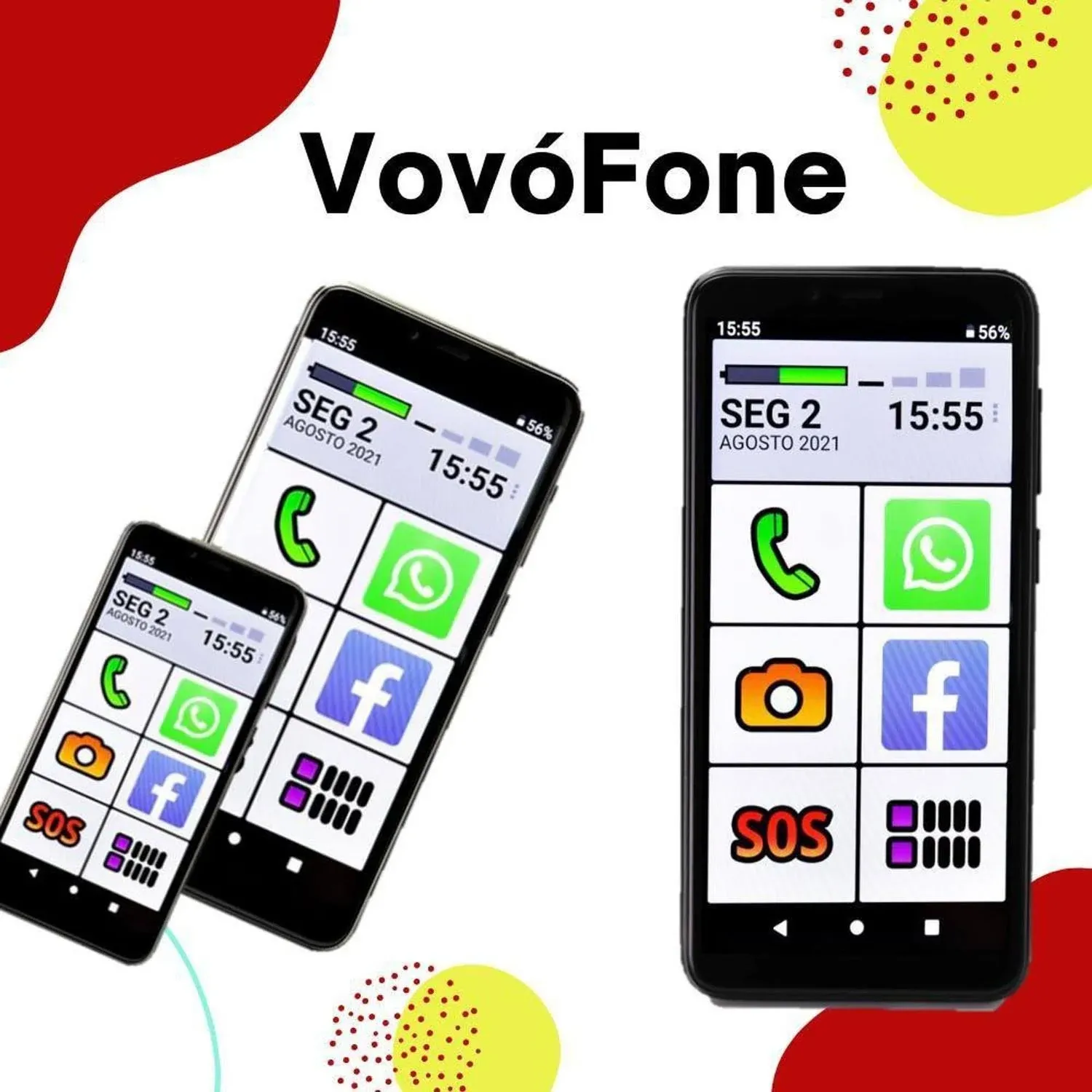 Imagem do produto Smartphone Vovófone 32gb 4G Icones Grandes Zap Face Insta - Tcl