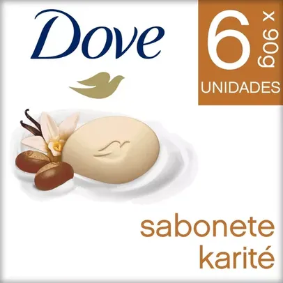 (R$ 2,83 cada) Sabonete Em Barra Karité E Baunilha 90g 6 Unidades Dove