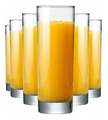 Copo De Água - Copo De Vidro Suco Tubo Long Drink 300ml 6pcs