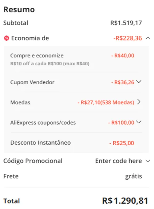 Imagem na descrição da promoção