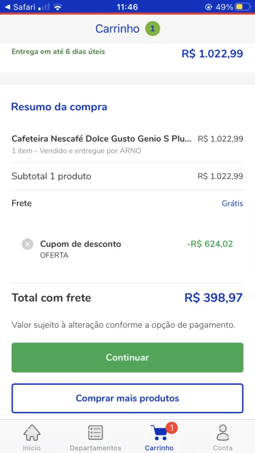 Imagem na descrição da promoção