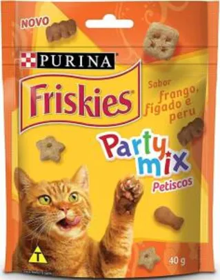 (PRIME/Recorrência) NESTLÉ PURINA FRISKIES Party Mix Petisco para Gatos Adultos Frango, Fígado e Peru 40g | R$3.60