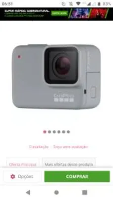 Câmera Digital GoPro Hero 7 White 1080p CHDHB-601-RW - R$1130