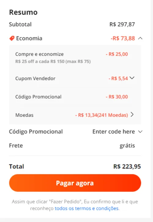 Imagem na descrição da promoção