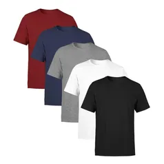 Kit 5 Camisetas SSB Brand Masculina Lisa Premium 100% Algodão