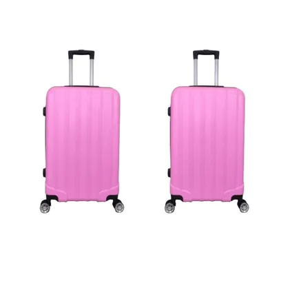 Foto do produto Kit 2 Malas De Viagem G Abs 4 Rodas XH-A122 Rosa Prizi