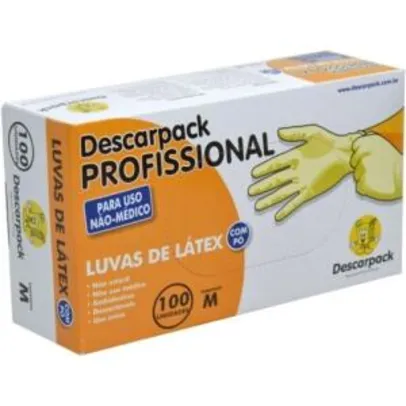 Luva Protetora de Latex Descarpack M 100 Unidades | R$ 20