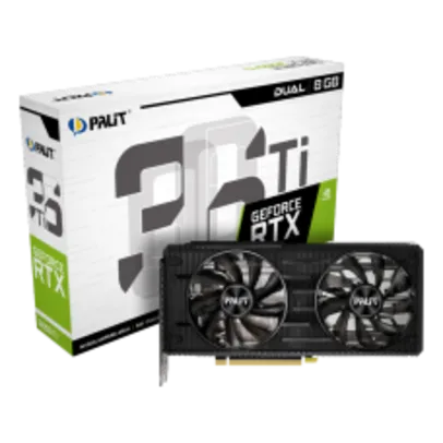 Placa de Vídeo Palit NVIDIA GeForce RTX 3060 Ti Dual, LHR, 8GB, GDDR6, DLSS, Ray Tracing, NE6306T019P2-190ADV1