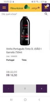 Vinho Português Tinto D. JOÃO I Garrafa 750ml | R$16
