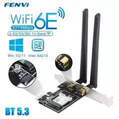 Adaptador Fenvi Wi-Fi 6e Intel AX210 Bluetooth 5.3