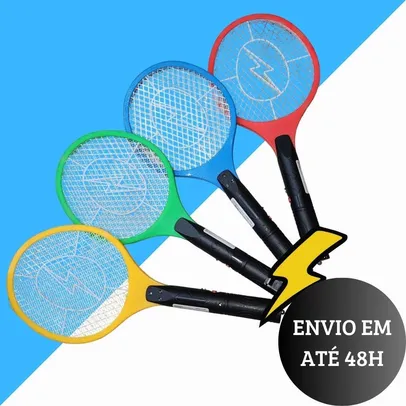 Raquete Elétrica Recarregável 110v/220v Mata Pernilongo muriçoca Mosquito Mosca Insetos Bivolt