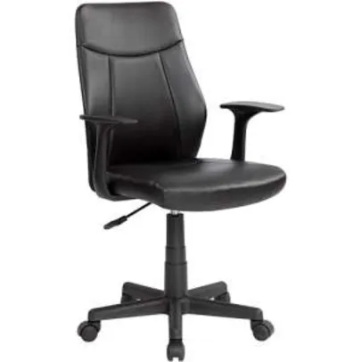 [Shoptime] Cadeira Presidente MB-OP839 Giratória, Regulagem de Altura e Apoio de Braços Preta - Travel Max por R$ 178