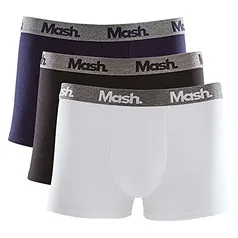 Kit 3 Cuecas Boxer Cot El Bord, Mash, Masculino, Preto/Azul Marinho/Branco, M