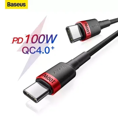 [NOVO USUÁRIO R$ 20,42] Baseus Cabo USB C-C, 2 metros, 100W