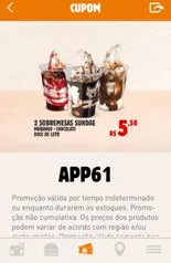 2 Sorvetes Sundae no Burger King por R$5,00