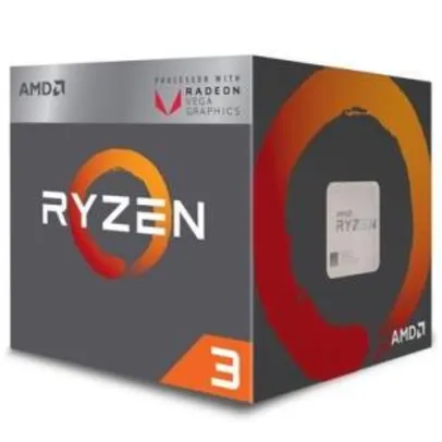 Processador AMD Ryzen 3 2200G, Cooler Wraith Stealth, Cache 6MB, 3.5GHz (3.7GHz Max Turbo), AM4 - R$400