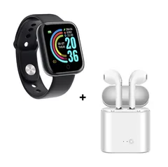Kit de Fone de Ouvido Bluetooth i7S e Smartwatch Y68 | R$ 59