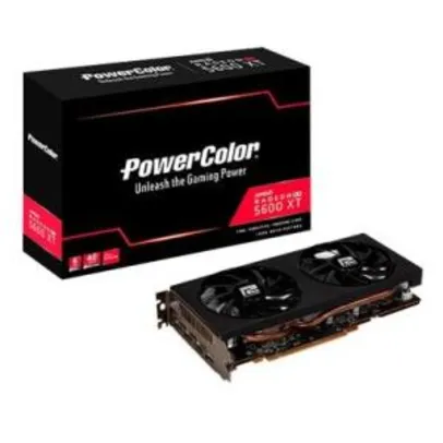 Placa de Vídeo PowerColor AMD Radeon RX 5600 XT, 6GB, GDDR6 - AXRX 5600XT 6GBD6-3DHV2/OC | R$ 1785